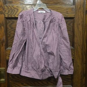 Madewell Checkered wrap shirt
